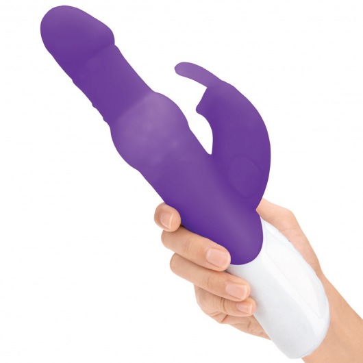 Фиолетовый вибратор с вращающимися шариками - 26,3 см. - Rabbit Essentials