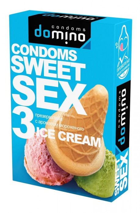 Презервативы для орального секса DOMINO Sweet Sex с ароматом мороженого - 3 шт. - Domino - купить с доставкой в Нижнем Новгороде
