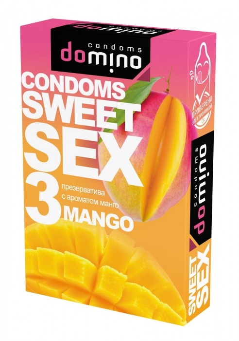 Презервативы для орального секса DOMINO Sweet Sex с ароматом манго - 3 шт. - Domino - купить с доставкой в Нижнем Новгороде