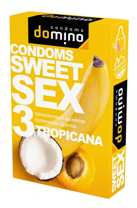 Презервативы для орального секса DOMINO Sweet Sex с ароматом тропических фруктов - 3 шт. - Domino - купить с доставкой в Нижнем Новгороде