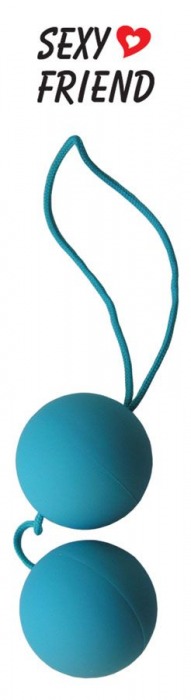 Голубые вагинальные шарики  BALLS на шнурке - Bior toys