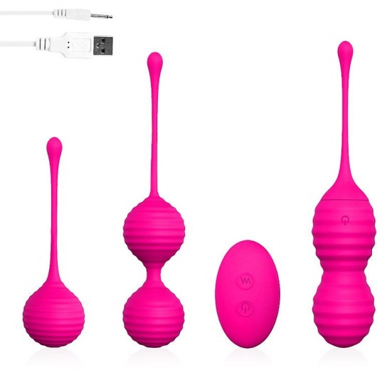 Набор из 3 ярко-розовых вагинальных шариков SWEETHEART - S-HANDE