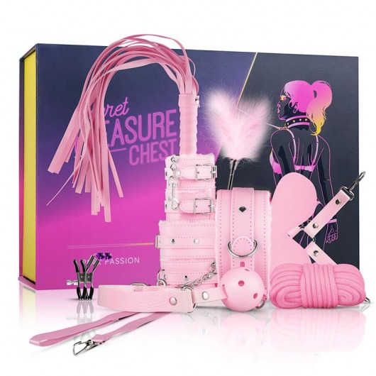 Розовый эротический набор Pink Pleasure - Secret Pleasure Chest - купить с доставкой в Нижнем Новгороде