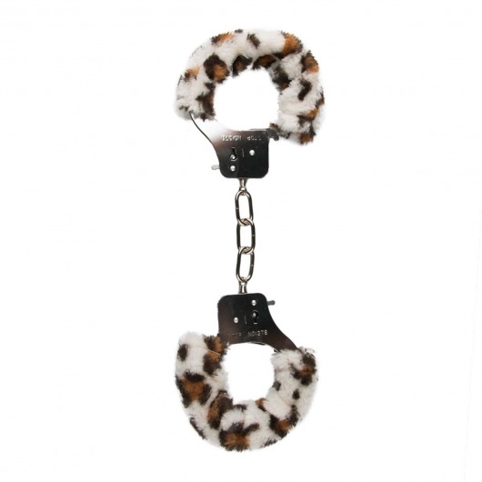 Наручники с леопардовым мехом Furry Handcuffs - Easy toys - купить с доставкой в Нижнем Новгороде