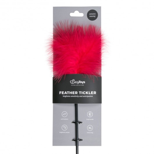 Стек-щекоталка Feather Tickler с красными перьями - 44 см. - EDC - купить с доставкой в Нижнем Новгороде