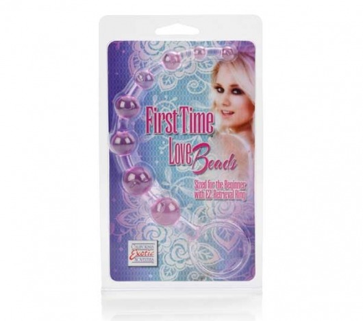 Розовая анальная цепочка First Time Love Beads - California Exotic Novelties