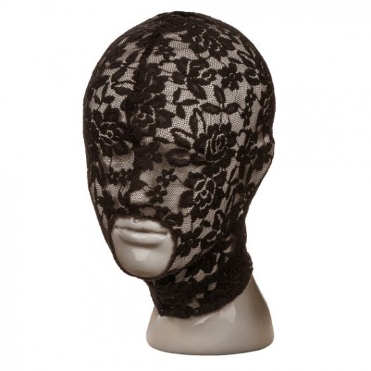 Черный кружевной шлем-маска Lace Hood - California Exotic Novelties - купить с доставкой в Нижнем Новгороде
