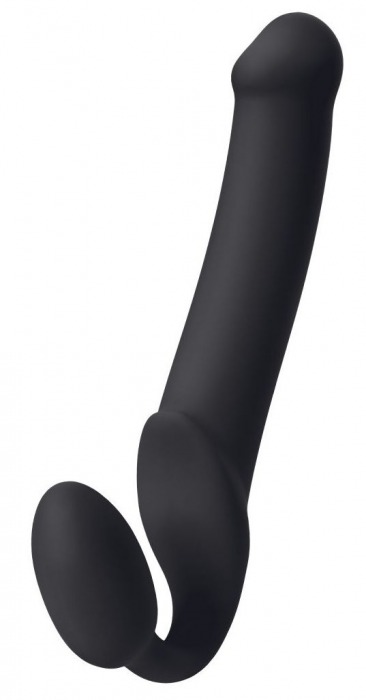 Черный безремневой страпон Silicone Bendable Strap-On XL - Strap-on-me - купить с доставкой в Нижнем Новгороде