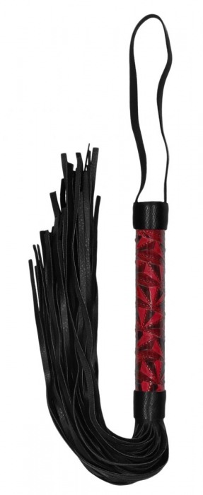 Красно-черная многохвостовая гладкая плеть Luxury Whip - 38,5 см. - Shots Media BV - купить с доставкой в Нижнем Новгороде
