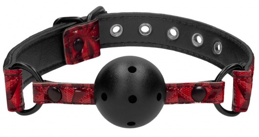Черно-красный кляп-шарик Breathable Luxury Ball Gag - Shots Media BV - купить с доставкой в Нижнем Новгороде