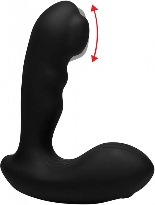 Черный стимулятор простаты Alpha-Pro 7X P-Milker Silicone Prostate Stimulator with Milking Bead - XR Brands - в Нижнем Новгороде купить с доставкой