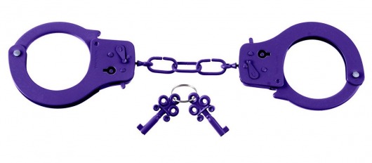 Металлические фиолетовые наручники - Pipedream - купить с доставкой в Нижнем Новгороде