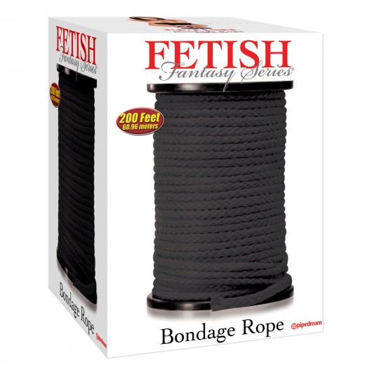 Черная веревка для связывания Bondage Rope - 60,9 м. - Pipedream - купить с доставкой в Нижнем Новгороде