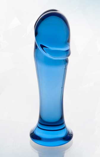 Голубая стеклянная анальная втулка - 13 см. - Sexus
