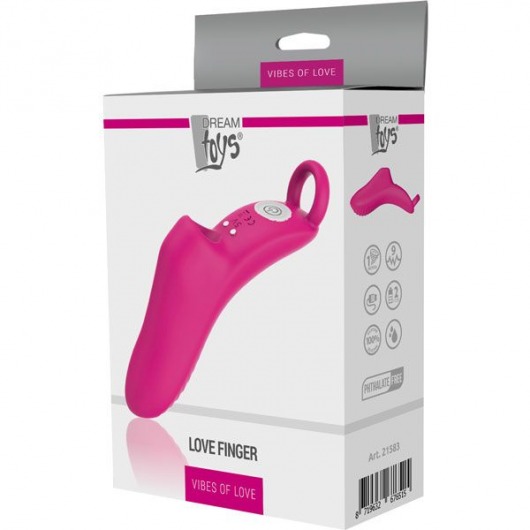 Ярко-розовая вибронасадка на палец FINGER VIBE - Dream Toys