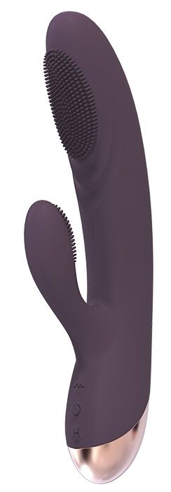 Фиолетовый вибромассажер с клиторальным отростком CASTALIA - 21 см. - Dream Toys