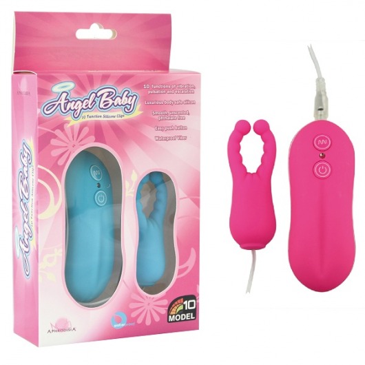 Розовый вибростимулятор с усиками Angel Baby NIpple Cock clips - Howells - в Нижнем Новгороде купить с доставкой