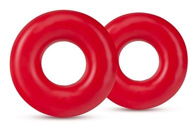 Набор из 2 красных эрекционных колец DONUT RINGS OVERSIZED - Blush Novelties - в Нижнем Новгороде купить с доставкой