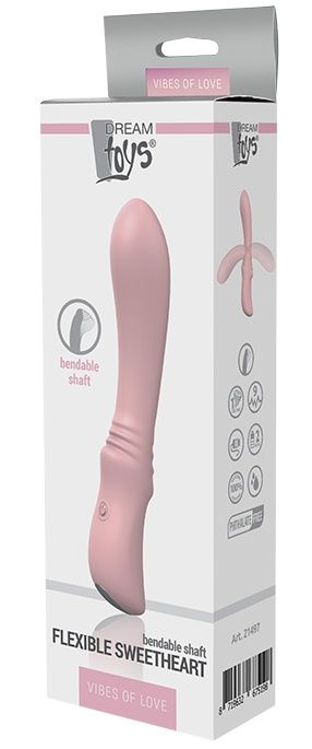 Розовый гладкий вибратор FLEXIBLE SWEETHEART - 12 см. - Dream Toys