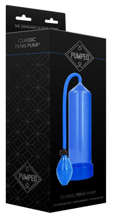 Синяя ручная вакуумная помпа для мужчин Classic Penis Pump - Shots Media BV - в Нижнем Новгороде купить с доставкой