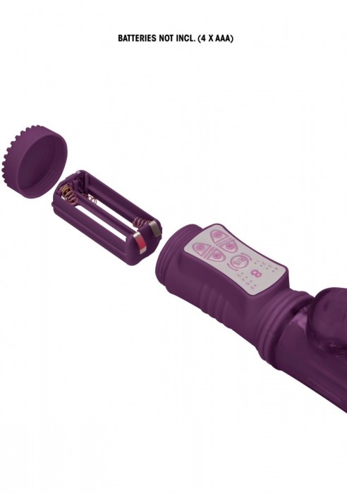 Фиолетовый вибратор-кролик Rotating Rabbit - 23 см. - Shots Media BV