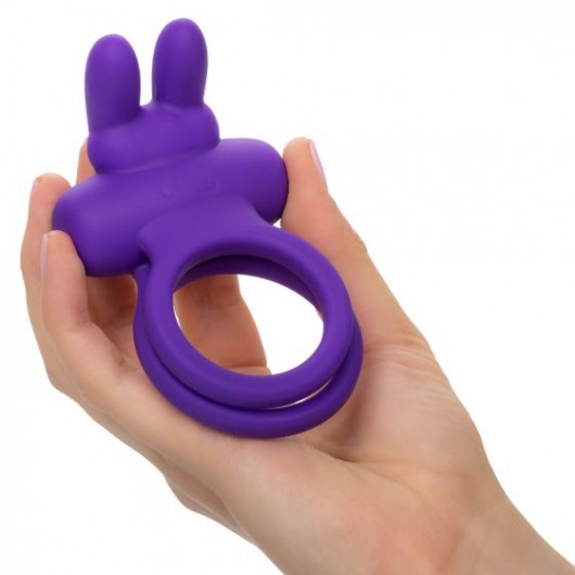 Фиолетовое двойное эрекционное кольцо Silicone Rechargeable Dual Rockin Rabbit - California Exotic Novelties - в Нижнем Новгороде купить с доставкой