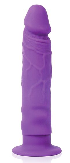 Фиолетовый реалистичный фаллоимитатор на присоске - 12 см. - Cosmo