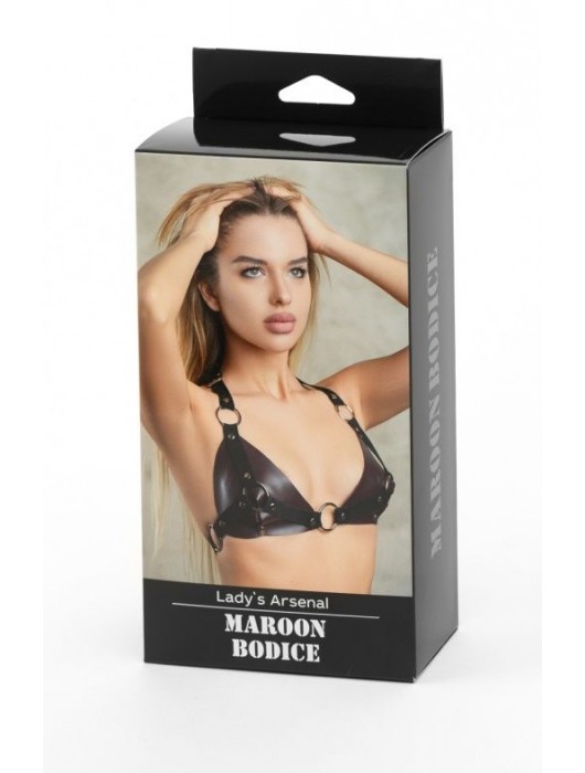 Бордовый лиф Ladys Arsenal с колечками - БДСМ Арсенал - купить с доставкой в Нижнем Новгороде