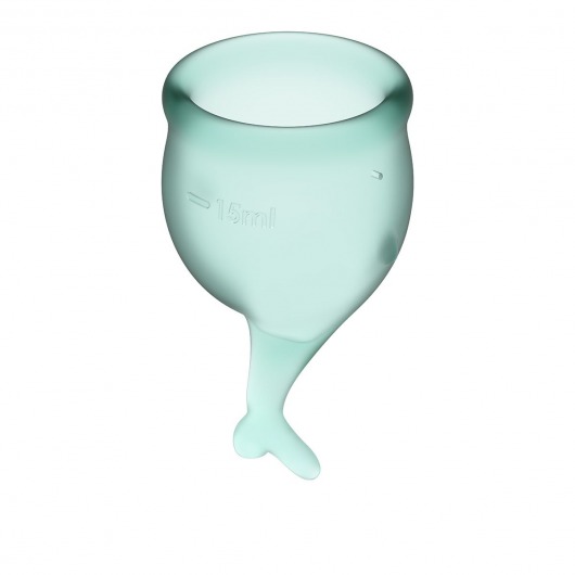 Набор темно-зеленых менструальных чаш Feel secure Menstrual Cup - Satisfyer - купить с доставкой в Нижнем Новгороде