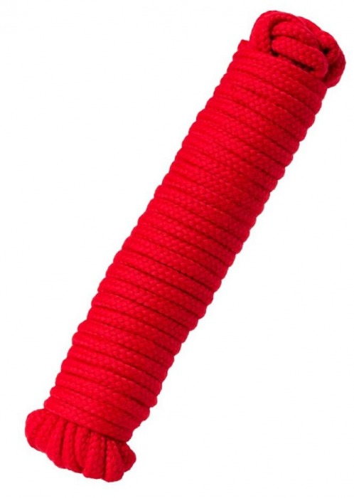 Красная текстильная веревка для бондажа - 1 м. - Штучки-дрючки - купить с доставкой в Нижнем Новгороде