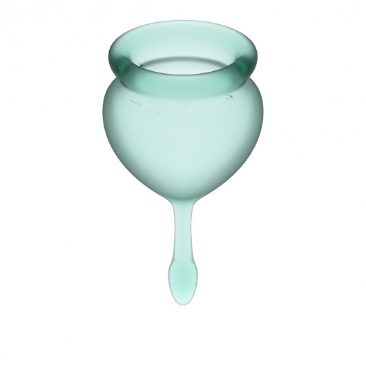 Набор темно-зеленых менструальных чаш Feel good Menstrual Cup - Satisfyer - купить с доставкой в Нижнем Новгороде