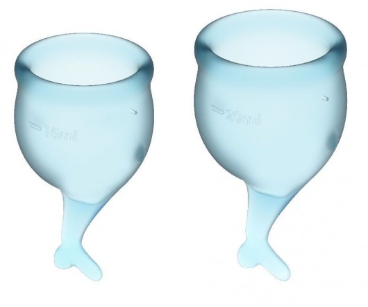 Набор голубых менструальных чаш Feel secure Menstrual Cup - Satisfyer - купить с доставкой в Нижнем Новгороде