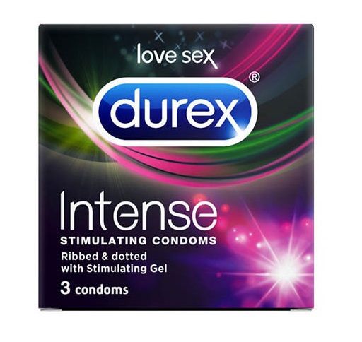 Рельефные презервативы со стимулирующей смазкой Durex Intense Orgasmic - 3 шт. - Durex - купить с доставкой в Нижнем Новгороде