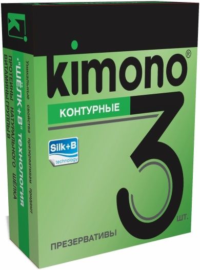 Контурные презервативы KIMONO - 3 шт. - Kimono - купить с доставкой в Нижнем Новгороде