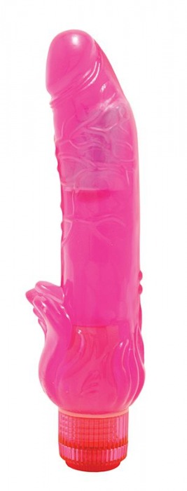 Вибромассажер розового цвета из силикона с усиками для стимуляции клитора - 20,3 см. - Seven Creations