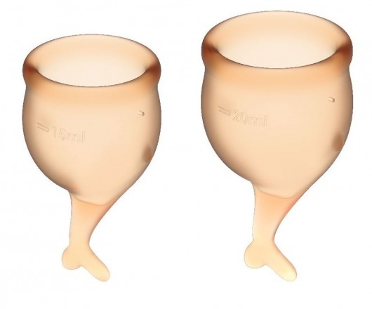 Набор оранжевых менструальных чаш Feel secure Menstrual Cup - Satisfyer - купить с доставкой в Нижнем Новгороде