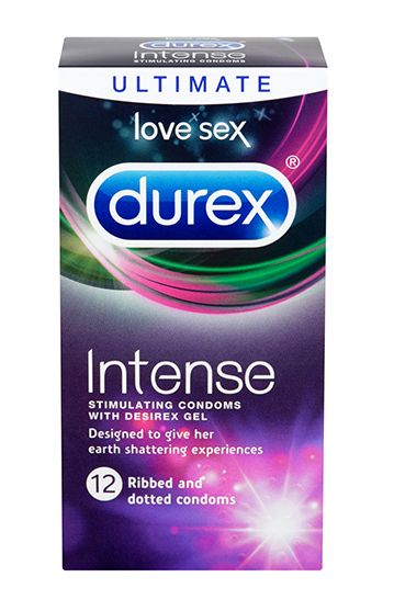 Рельефные презервативы со стимулирующей смазкой Durex Intense Orgasmic - 12 шт. - Durex - купить с доставкой в Нижнем Новгороде