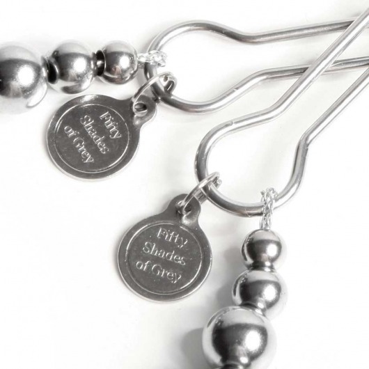 Металлические зажимы на соски Adjustable Nipple Clamps - Fifty Shades of Grey - купить с доставкой в Нижнем Новгороде