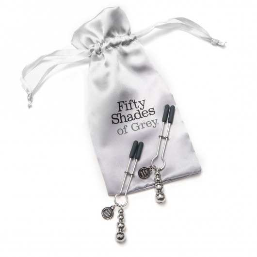 Металлические зажимы на соски Adjustable Nipple Clamps - Fifty Shades of Grey - купить с доставкой в Нижнем Новгороде