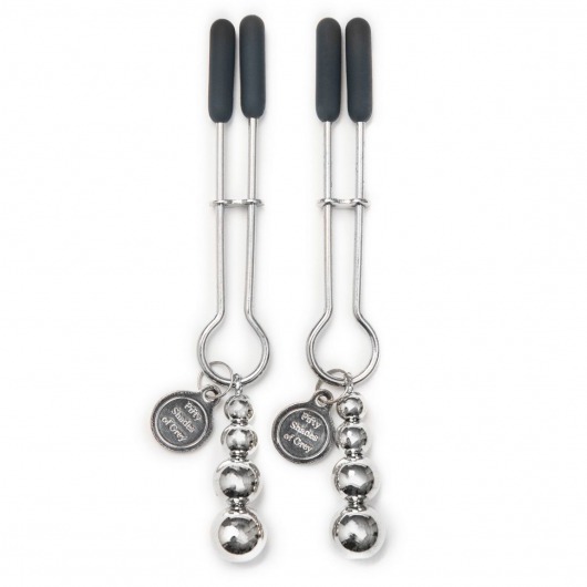 Металлические зажимы на соски Adjustable Nipple Clamps - Fifty Shades of Grey - купить с доставкой в Нижнем Новгороде