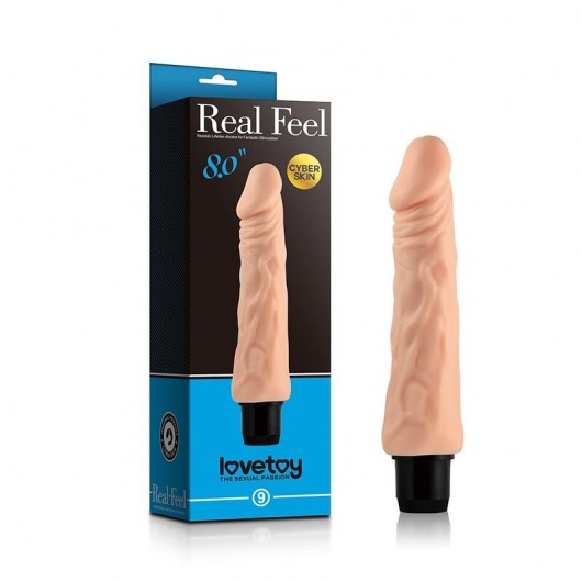 Телесный вибратор-реалистик LOVETOY Real Feel 9 - 19,5 см. - Lovetoy