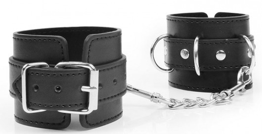 Черные наручники с металлическими застежками и цепочкой - Bior toys - купить с доставкой в Нижнем Новгороде