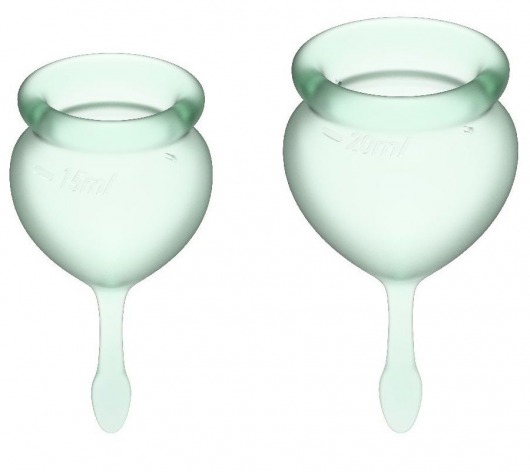 Набор зеленых менструальных чаш Feel good Menstrual Cup - Satisfyer - купить с доставкой в Нижнем Новгороде