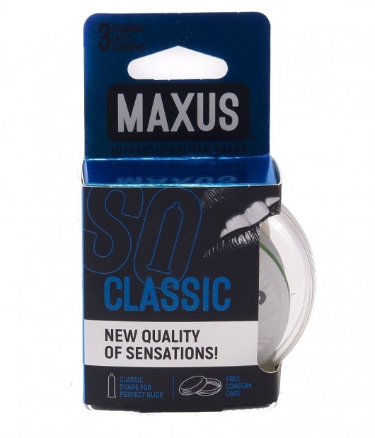 Классические презервативы в пластиковом кейсе MAXUS Classic - 3 шт. - Maxus - купить с доставкой в Нижнем Новгороде