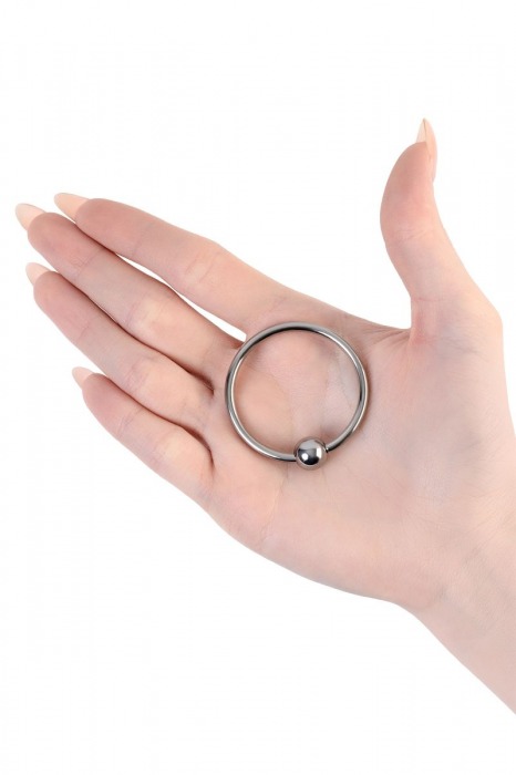 Серебристое кольцо на пенис с шариком - ToyFa - в Нижнем Новгороде купить с доставкой