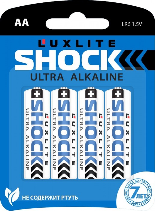 Батарейки Luxlite Shock (BLUE) типа АА - 4 шт. - Luxlite - купить с доставкой в Нижнем Новгороде