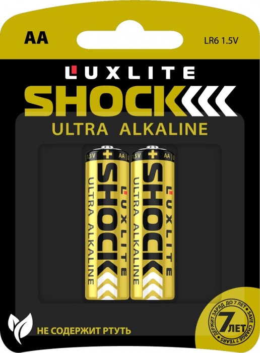 Батарейки Luxlite Shock (GOLD) типа АА - 2 шт. - Luxlite - купить с доставкой в Нижнем Новгороде