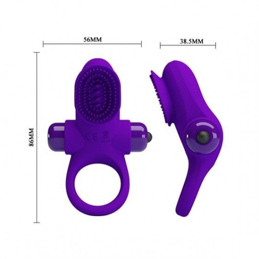 Фиолетовое эрекционное виброкольцо в клиторальной щеточкой Vibrant Penis Ring II - Baile - в Нижнем Новгороде купить с доставкой