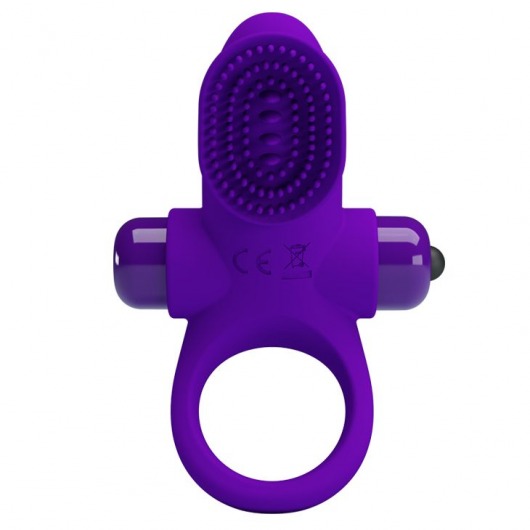 Фиолетовое эрекционное виброкольцо в клиторальной щеточкой Vibrant Penis Ring II - Baile - в Нижнем Новгороде купить с доставкой