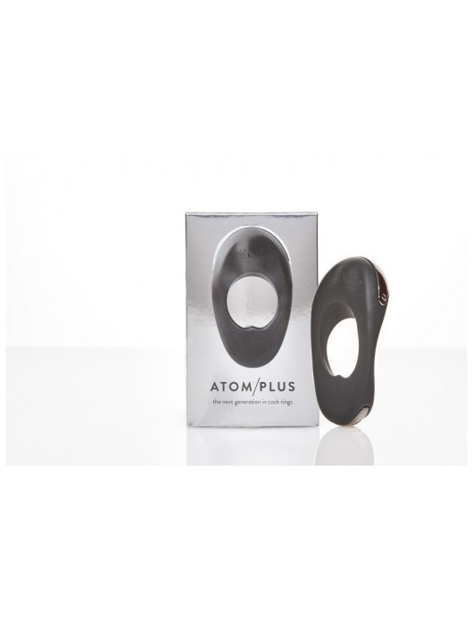 Черное эрекционное виброкольцо с двумя виброэлементами ATOM PLUS - Hot Octopuss - в Нижнем Новгороде купить с доставкой